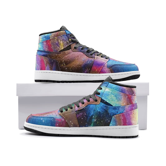 Explosive Nebula Retro High-Top Sneaker