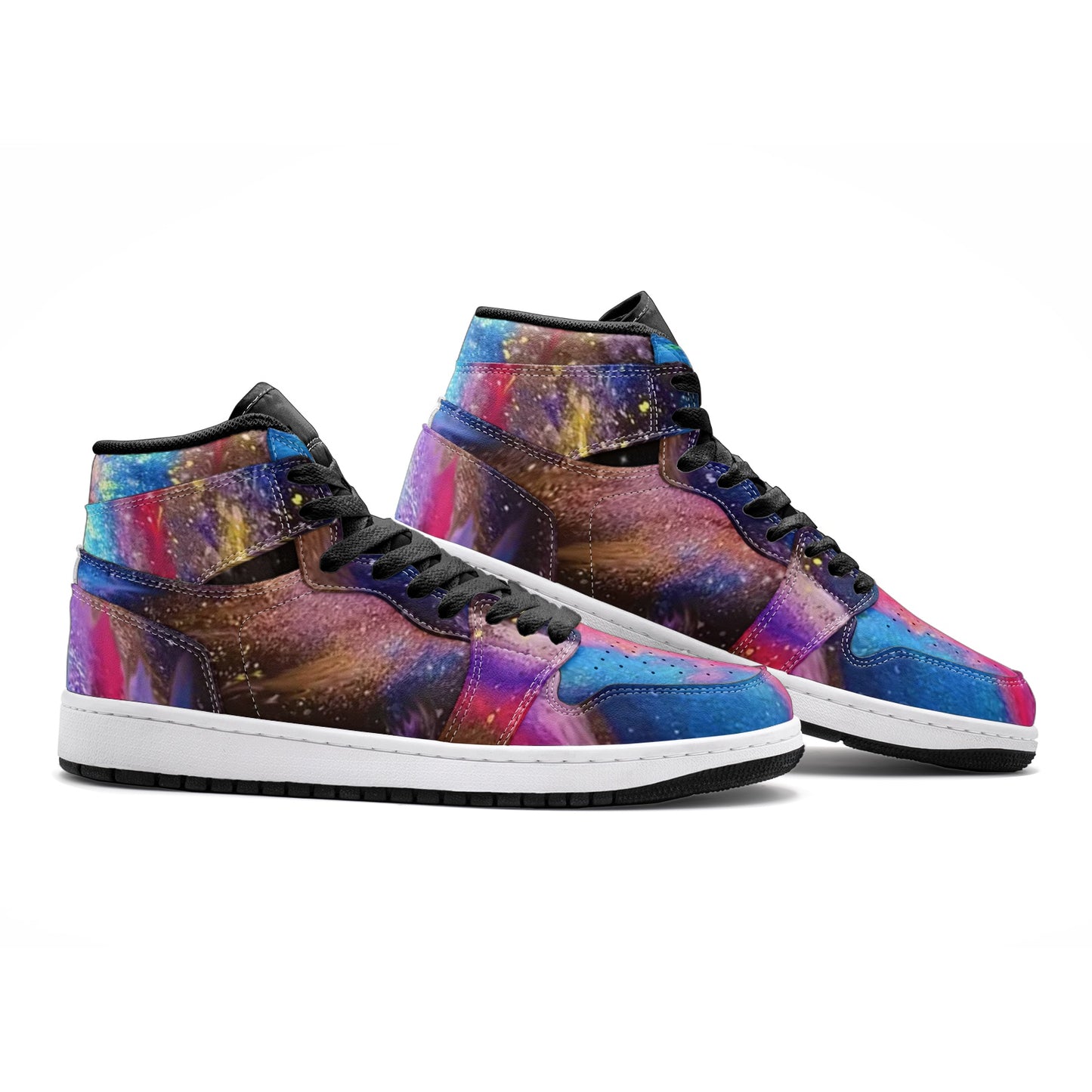 Explosive Nebula Retro High-Top Sneaker