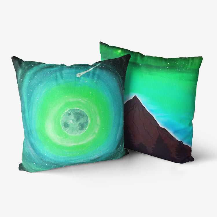 Moonlight Magic/Sunrise Throw Pillow