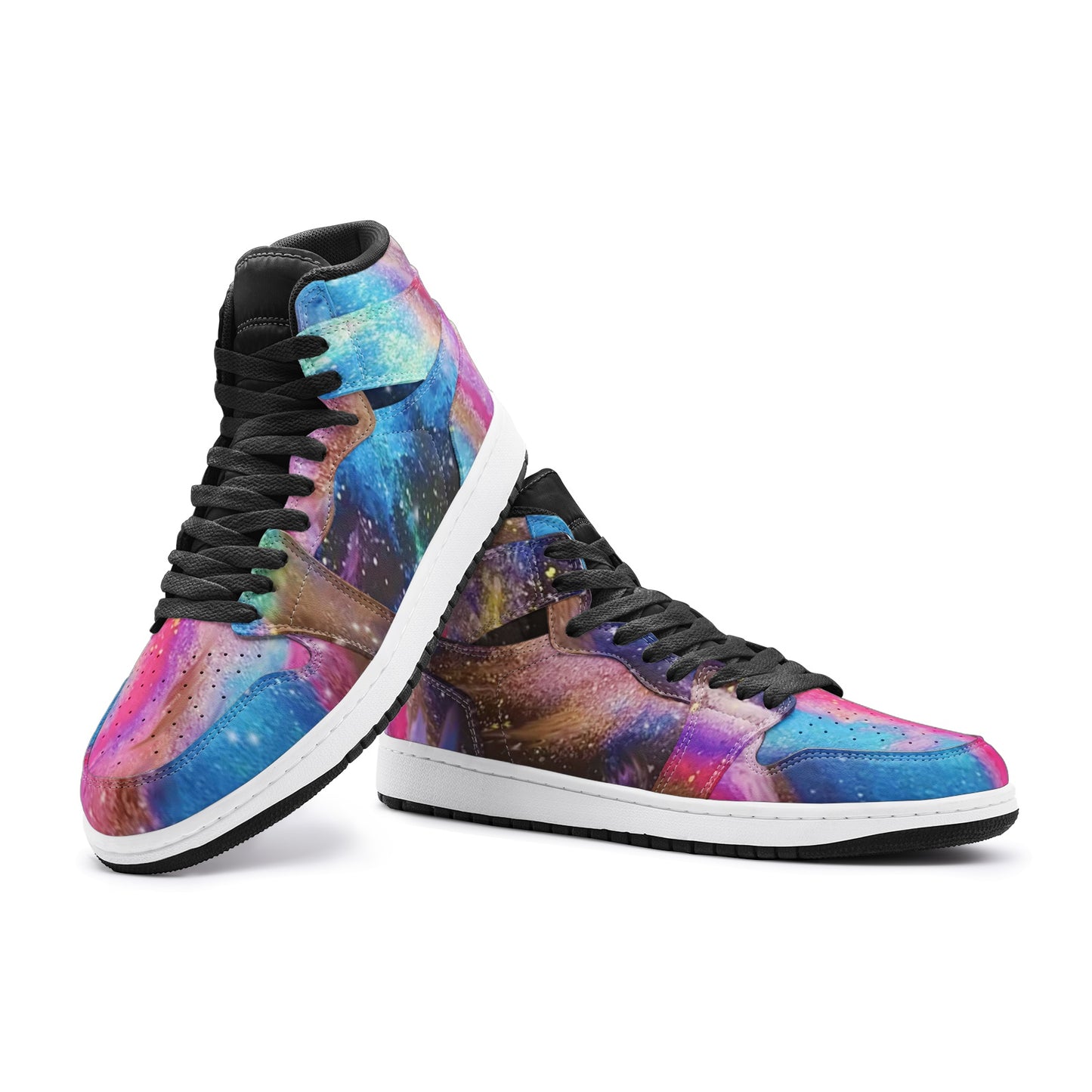 Explosive Nebula Retro High-Top Sneaker