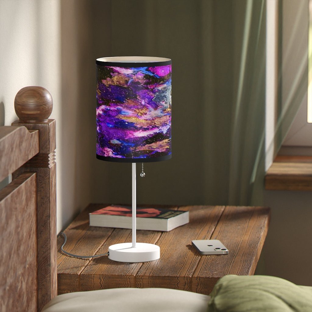 Purple Galaxy Lamp on a Stand