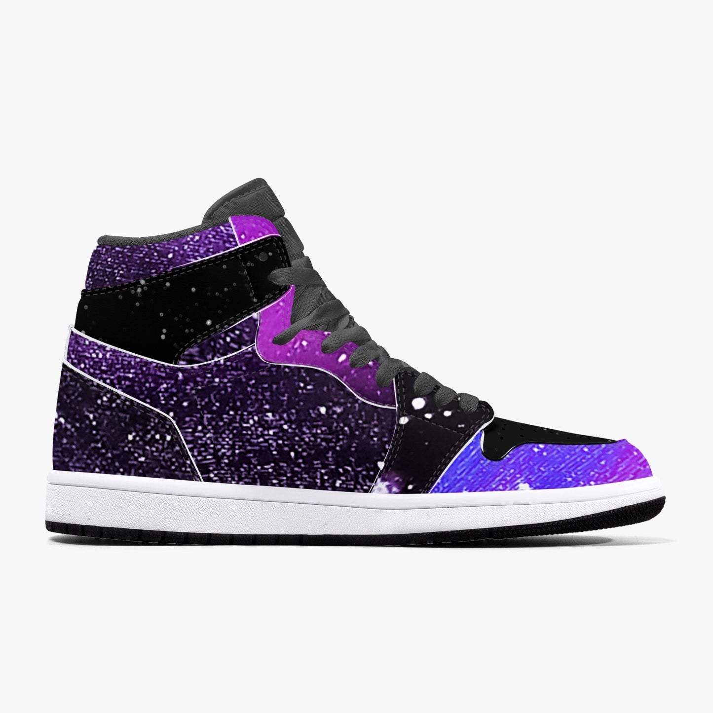 Moonshine and Magic Purple High-Top Leather Sneakers