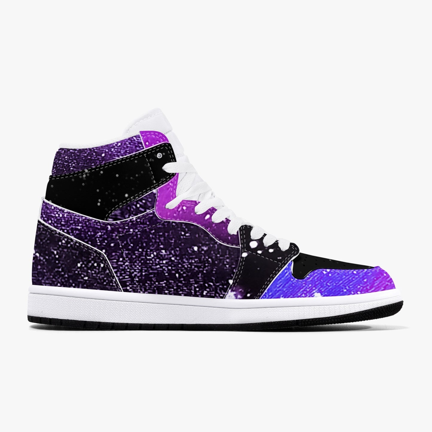 Moonshine and Magic Purple High-Top Leather Sneakers