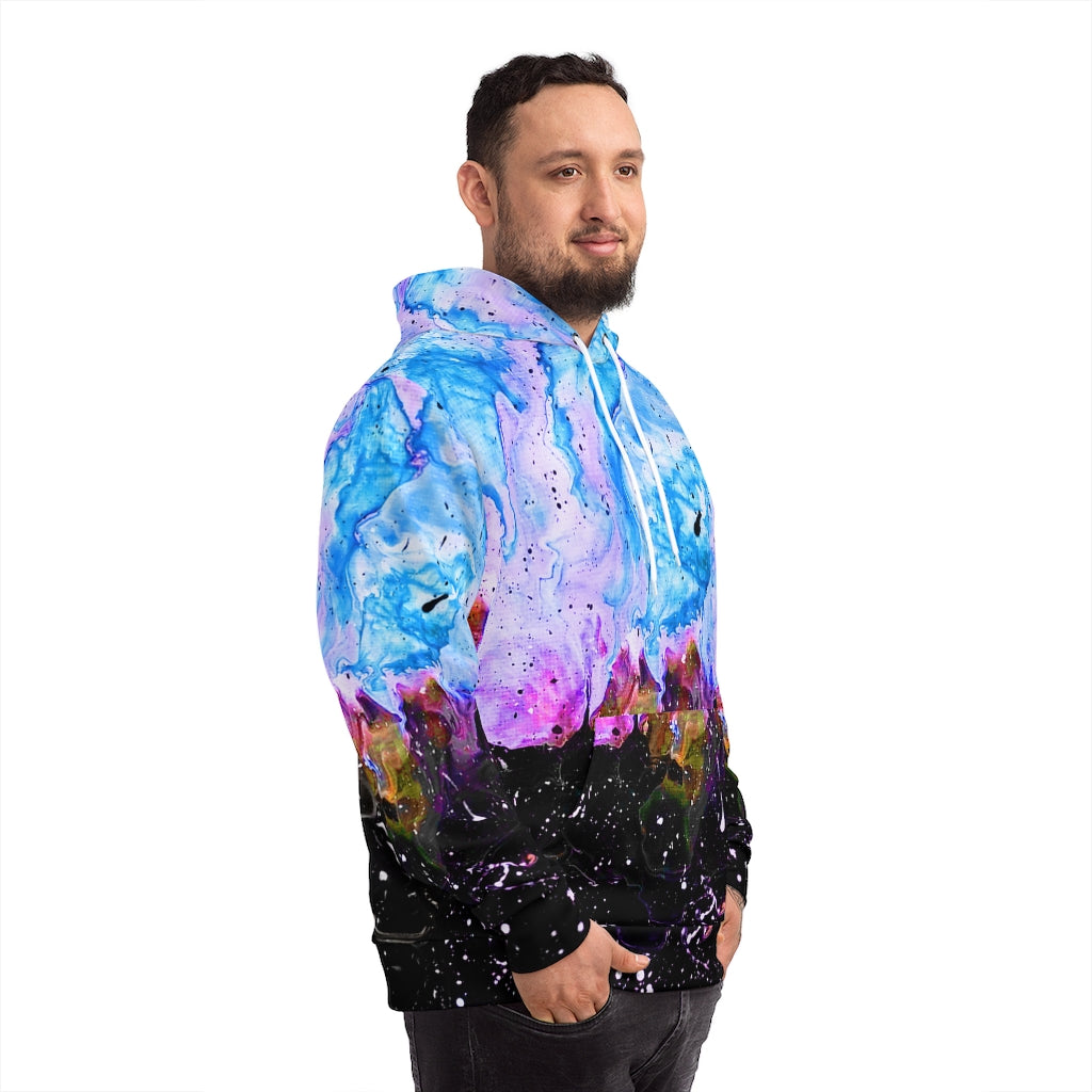 Galactic Fire Turquoise Hoodie