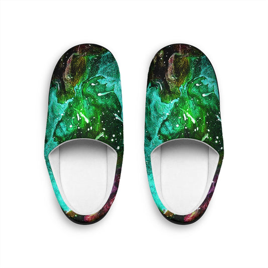 Galactic Clouds Teal Indoor Slippers
