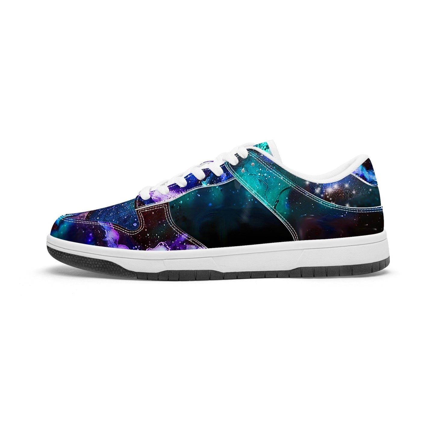 Galaxy: Blue & Purple Leather Sneakers