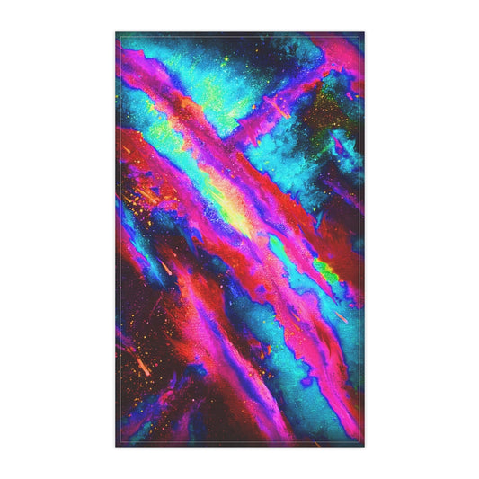 Explosive Nebula Teal Kitchen Towel