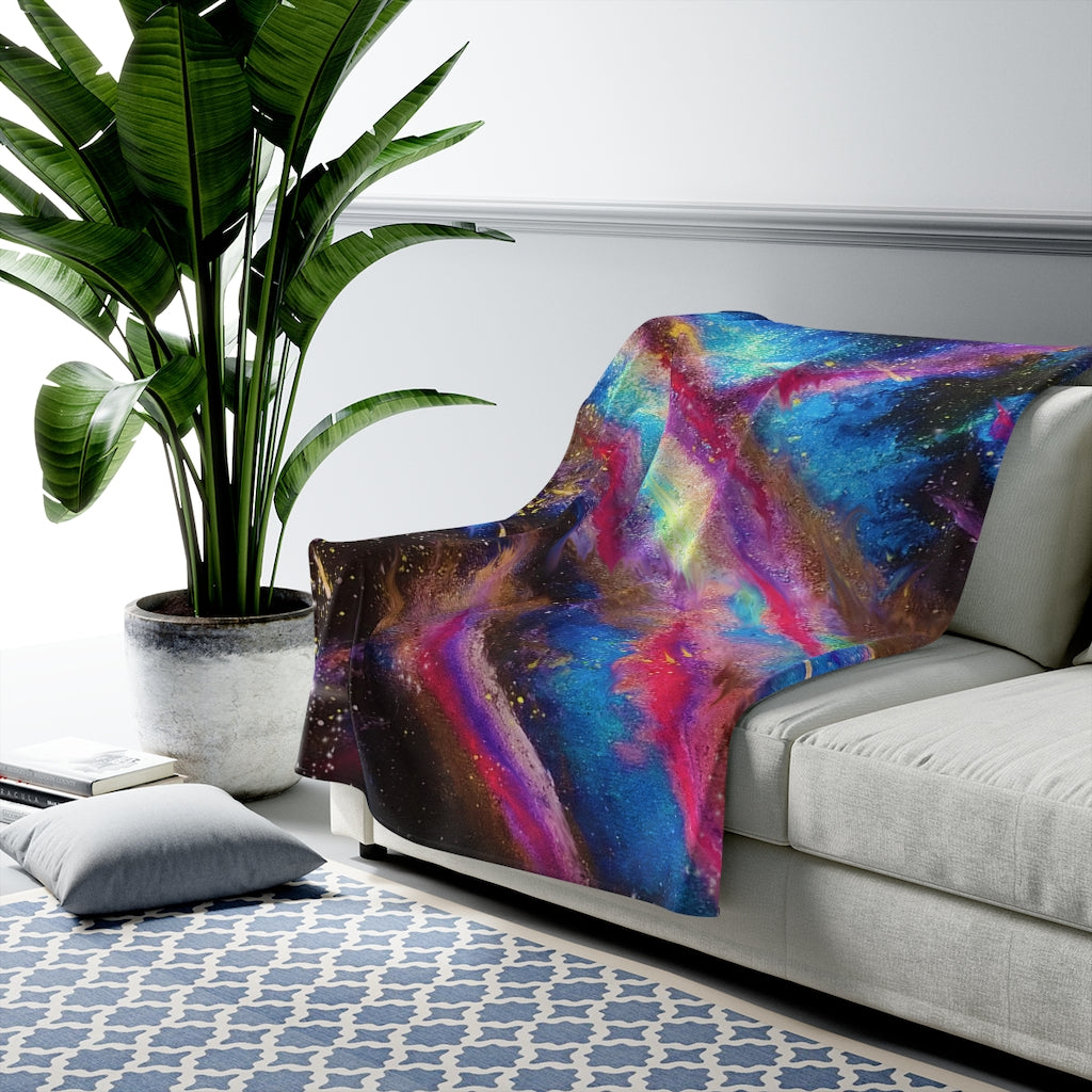 Explosive Nebula Velveteen Plush Blanket