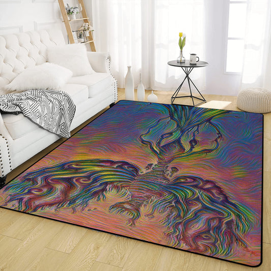 Neon Phoenix Rising Living Room Carpet Rug