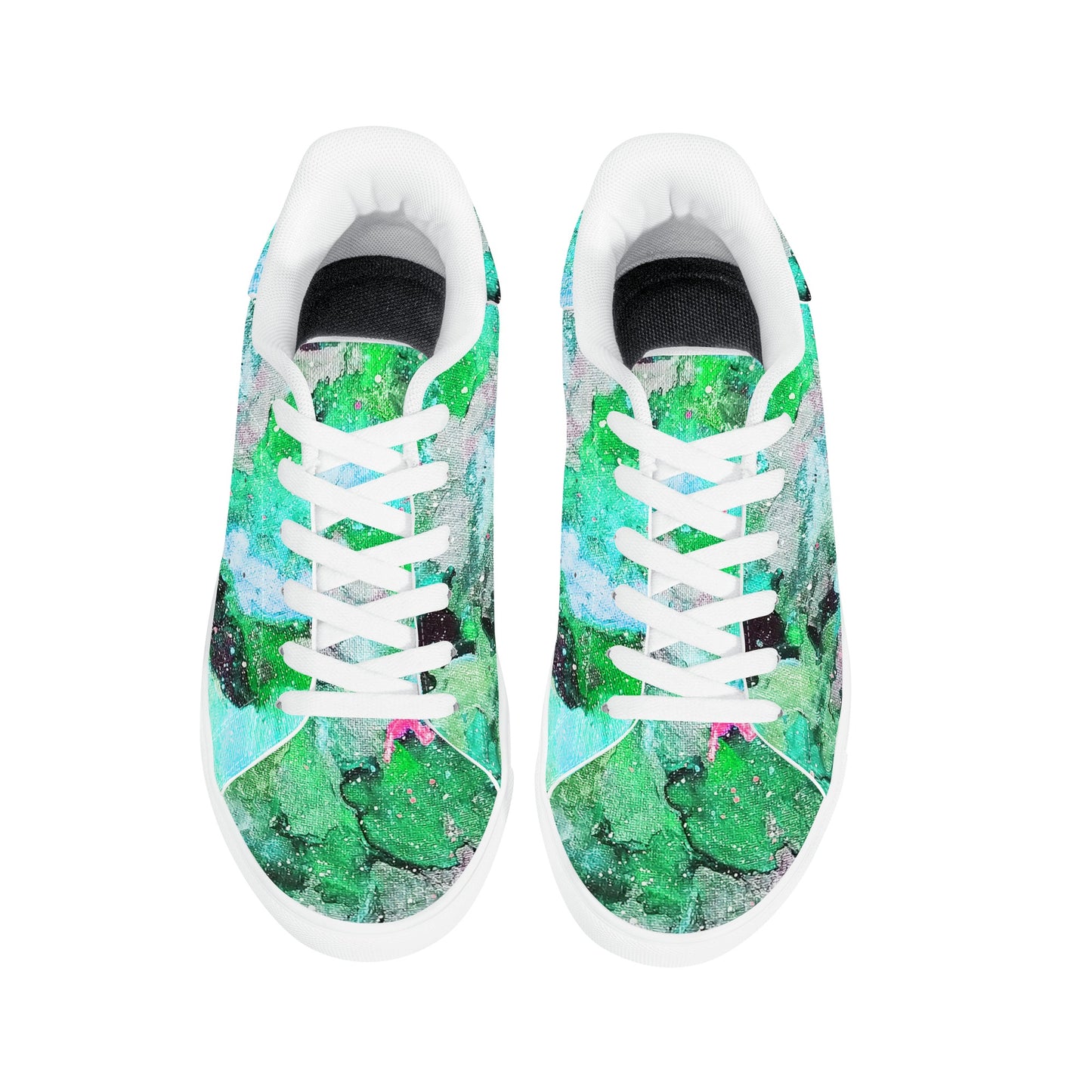 Galaxy Teal Womens Low Top Leather Sneakers