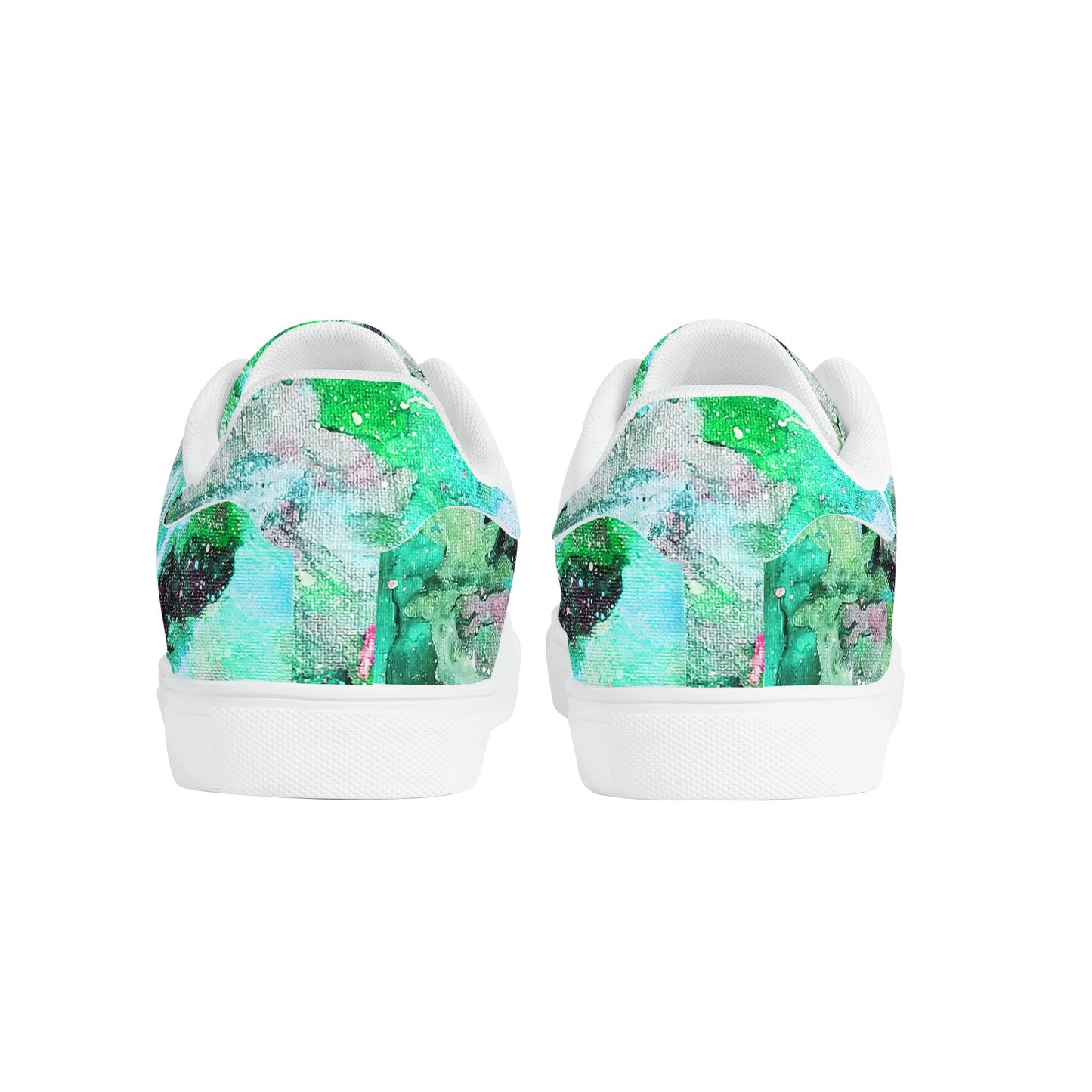 Galaxy Teal Womens Low Top Leather Sneakers