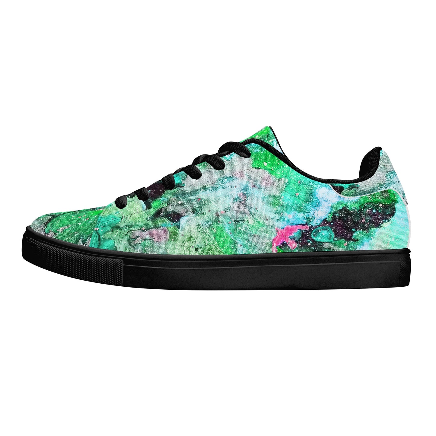 Galaxy Teal Womens Low Top Leather Sneakers