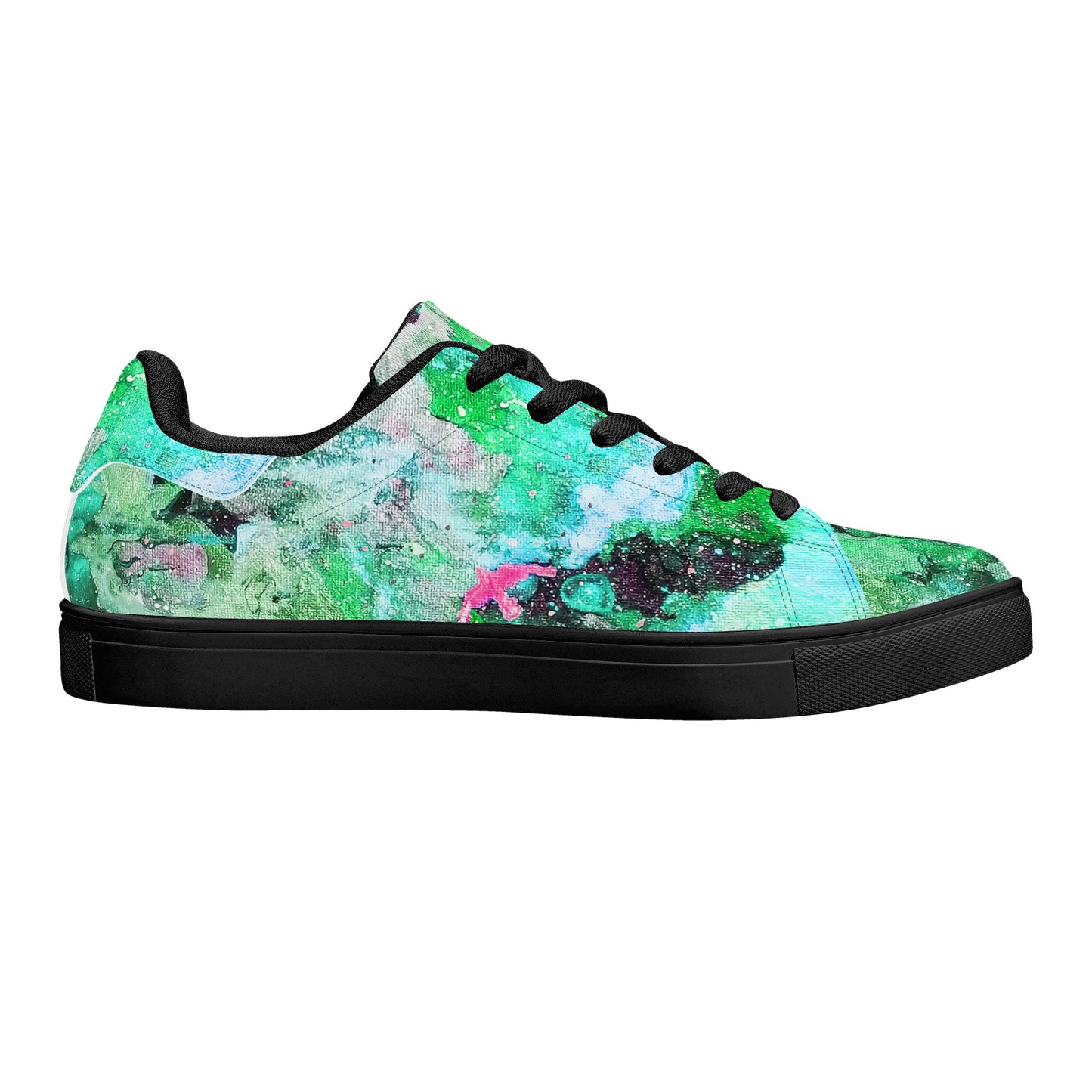 Galaxy Teal Womens Low Top Leather Sneakers