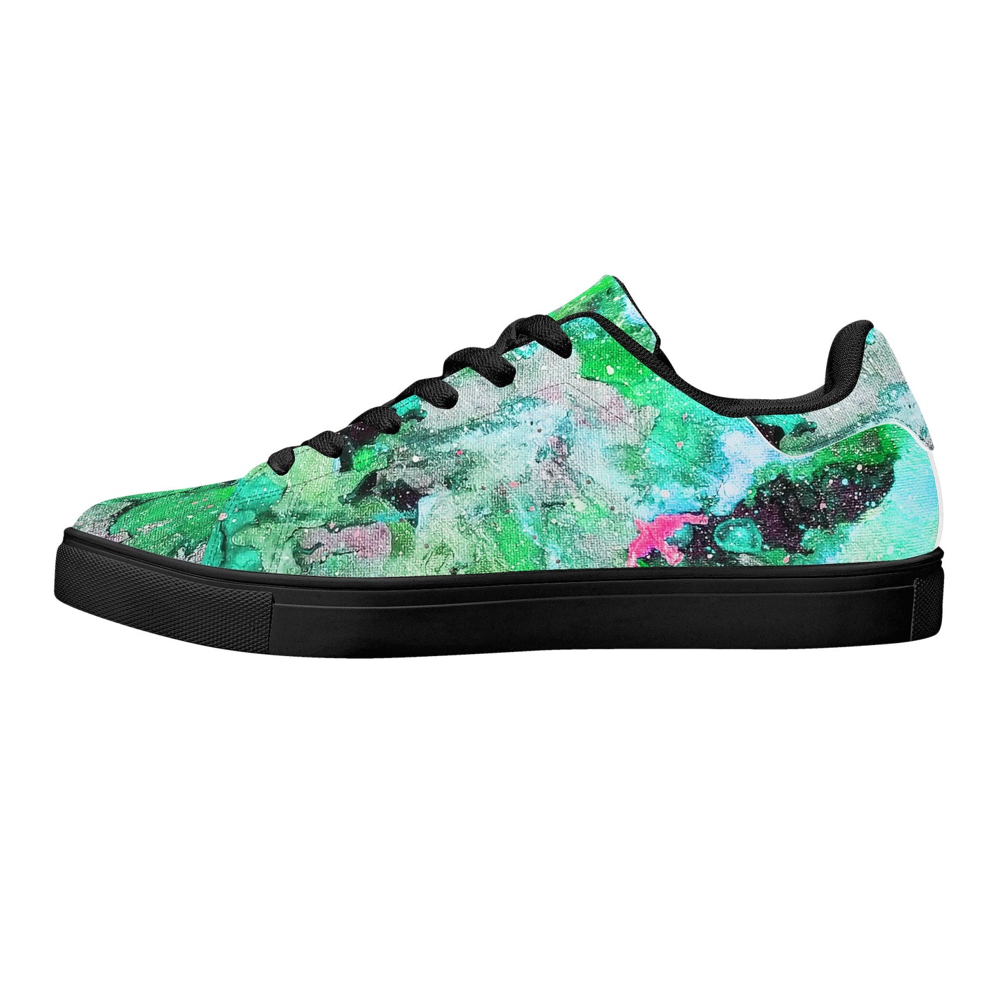 Galaxy Teal Womens Low Top Leather Sneakers