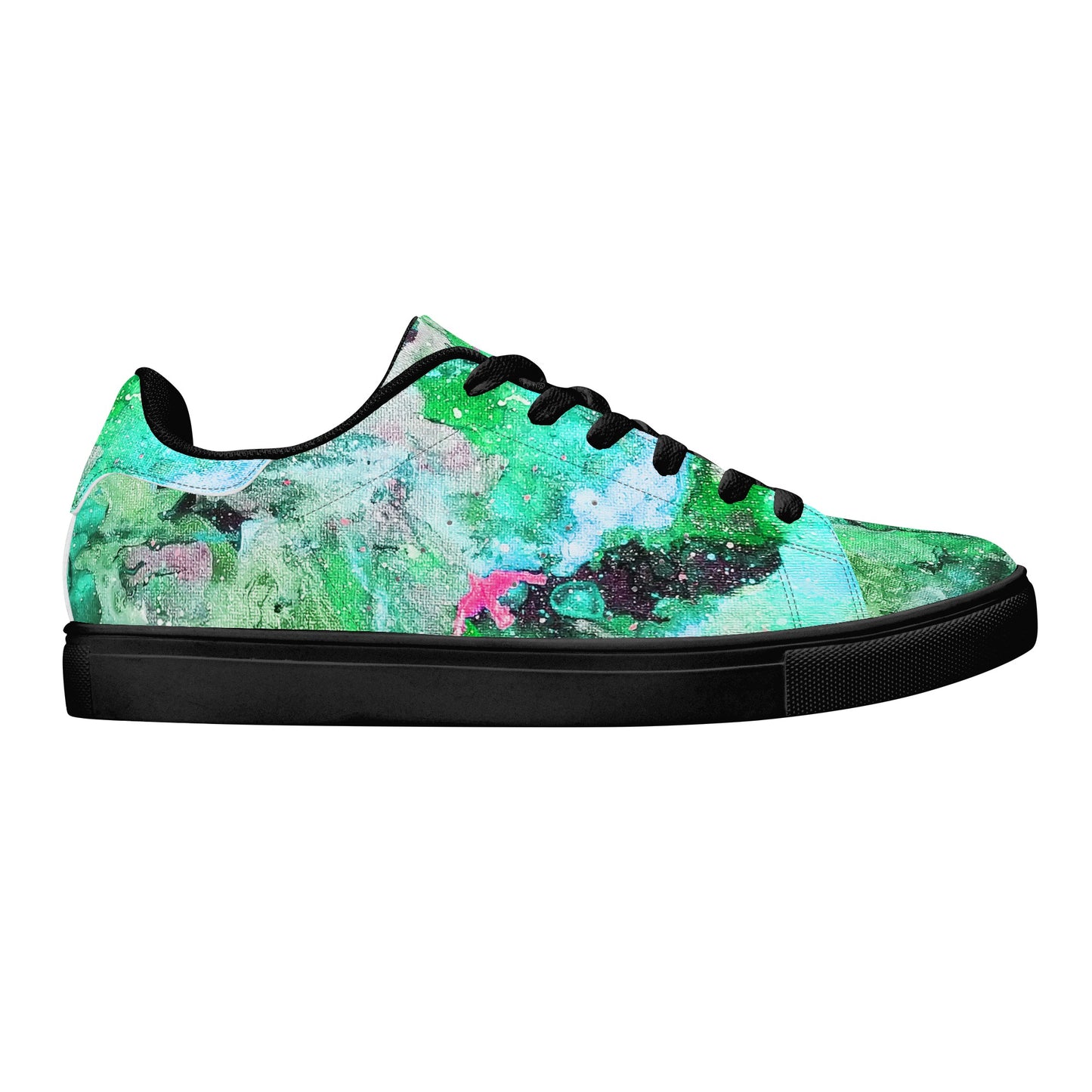 Galaxy Teal Womens Low Top Leather Sneakers