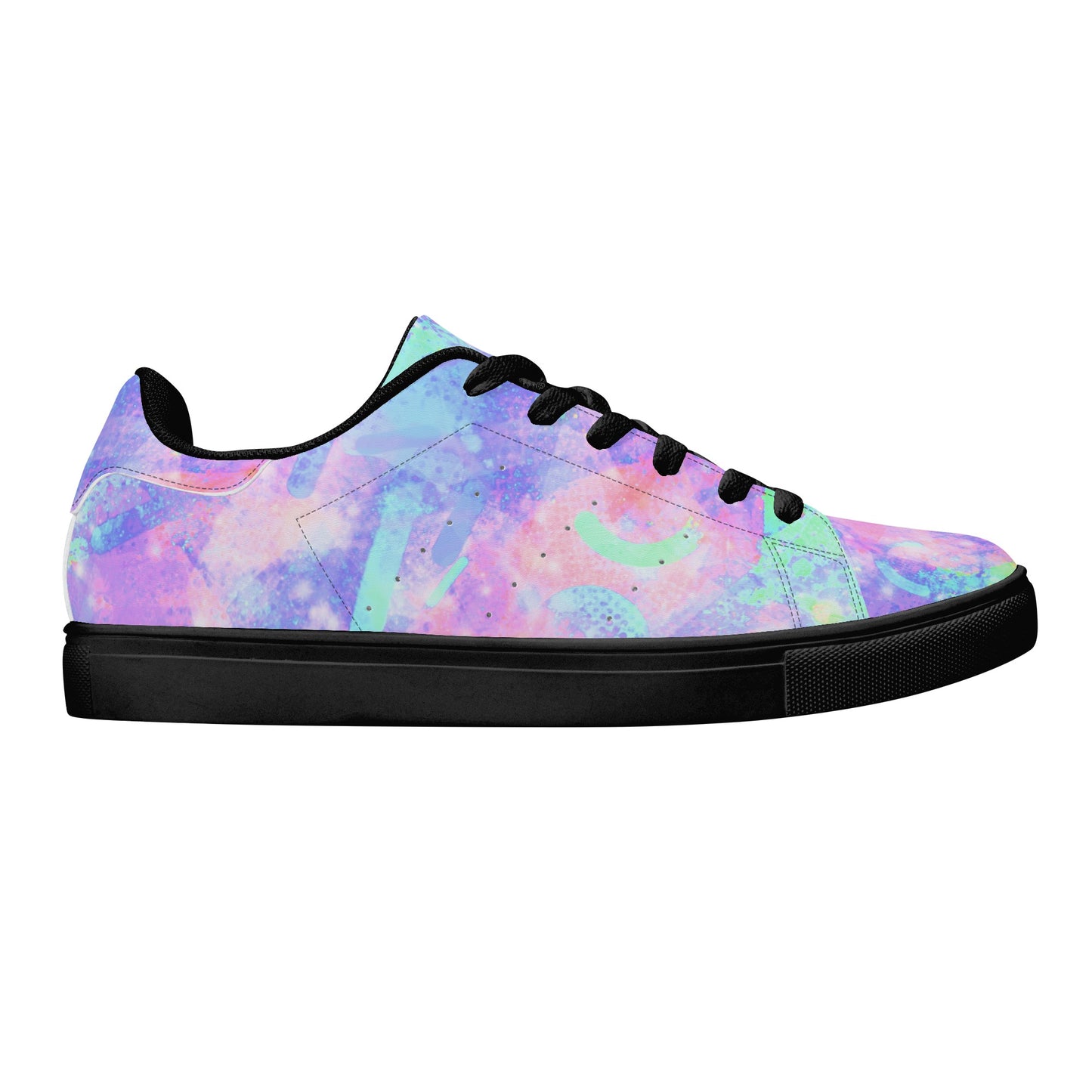 Pastel Skies Womens Low Top Leather Sneakers