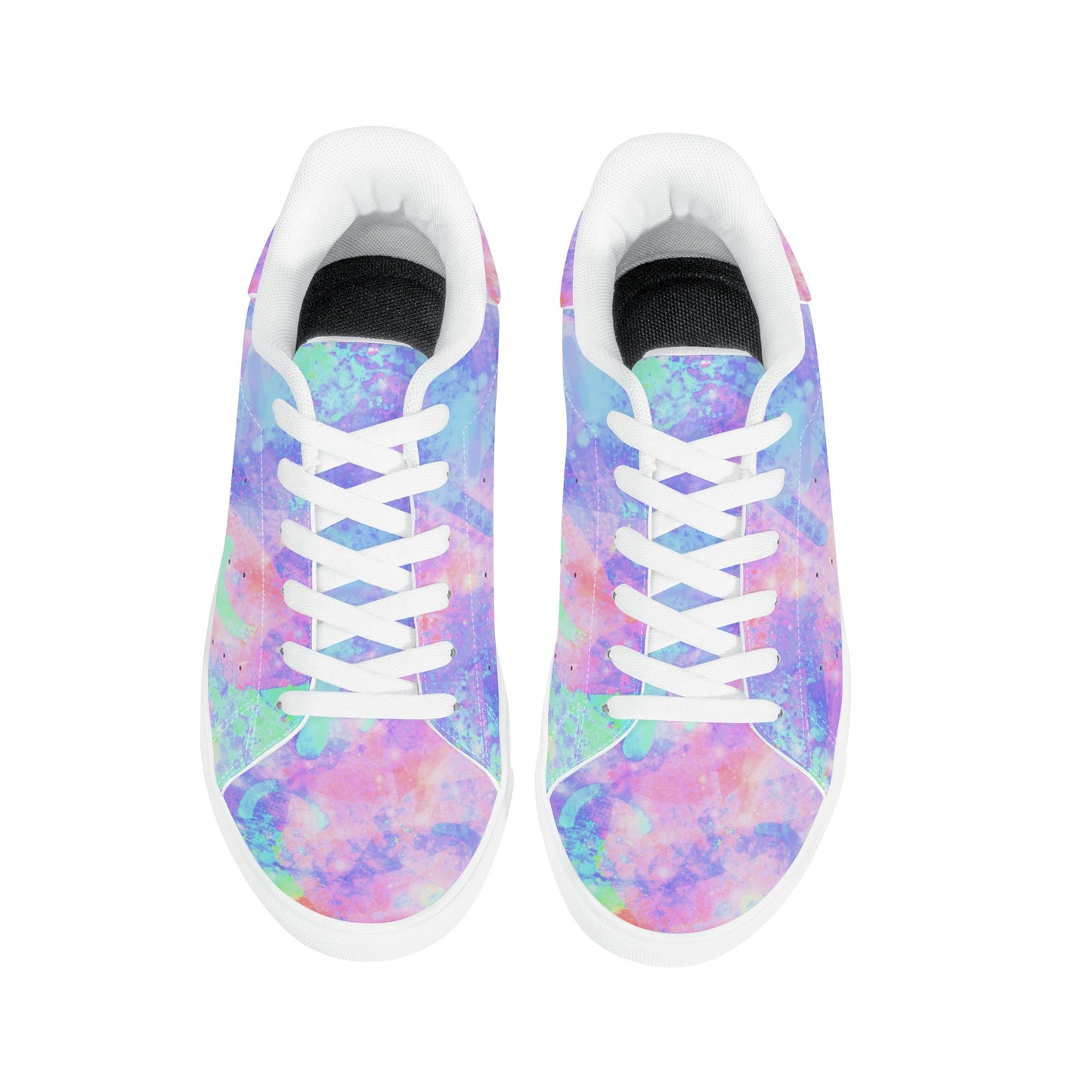 Pastel Skies Womens Low Top Leather Sneakers