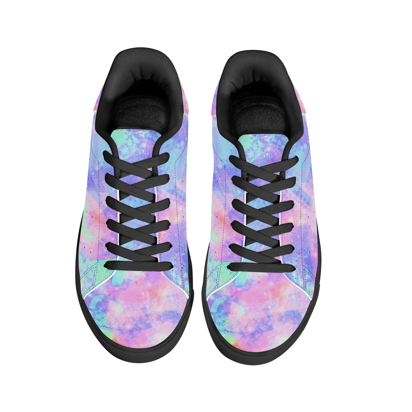 Pastel Skies Womens Low Top Leather Sneakers