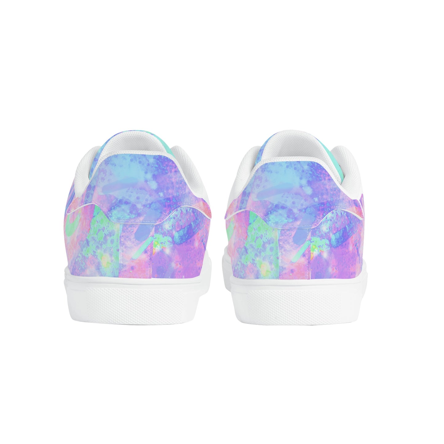 Pastel Skies Womens Low Top Leather Sneakers