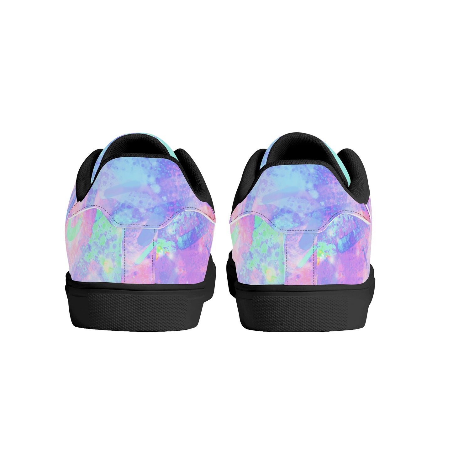 Pastel Skies Womens Low Top Leather Sneakers