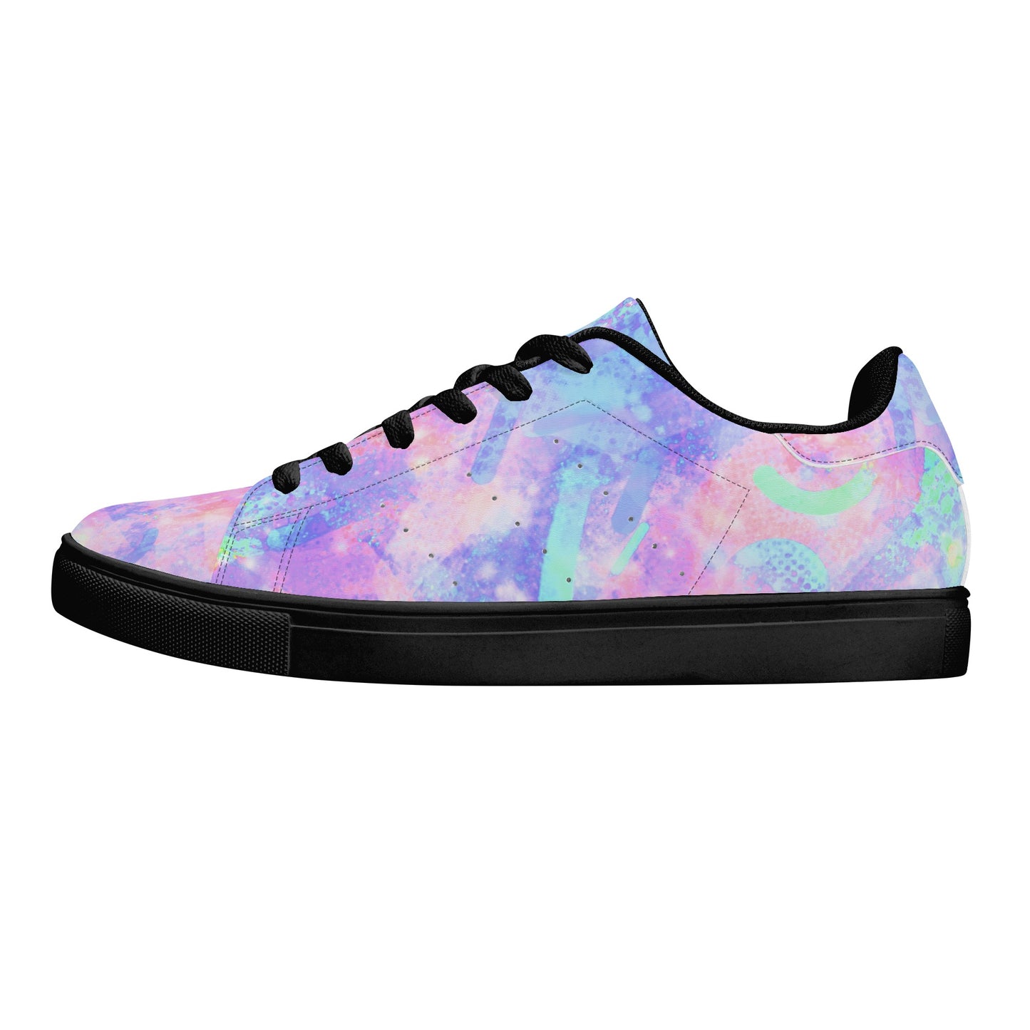 Pastel Skies Womens Low Top Leather Sneakers