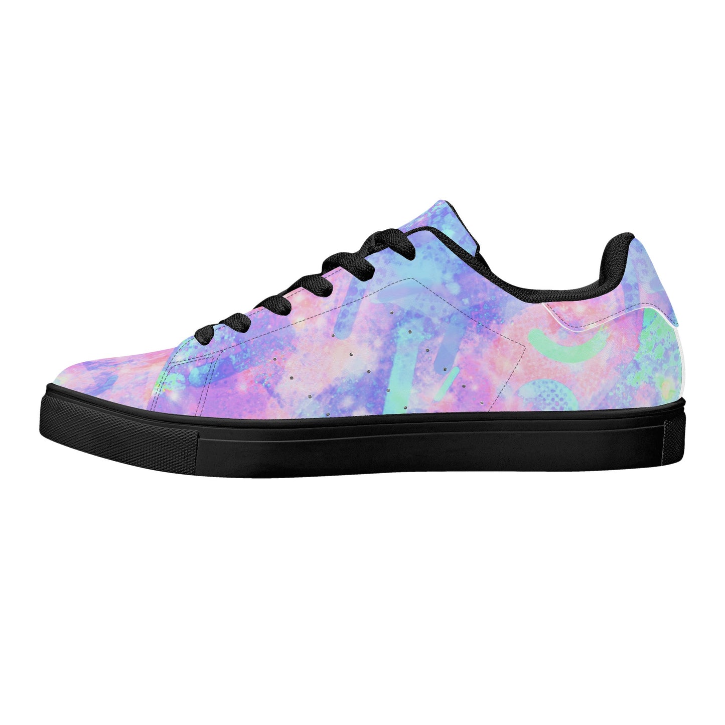 Pastel Skies Womens Low Top Leather Sneakers