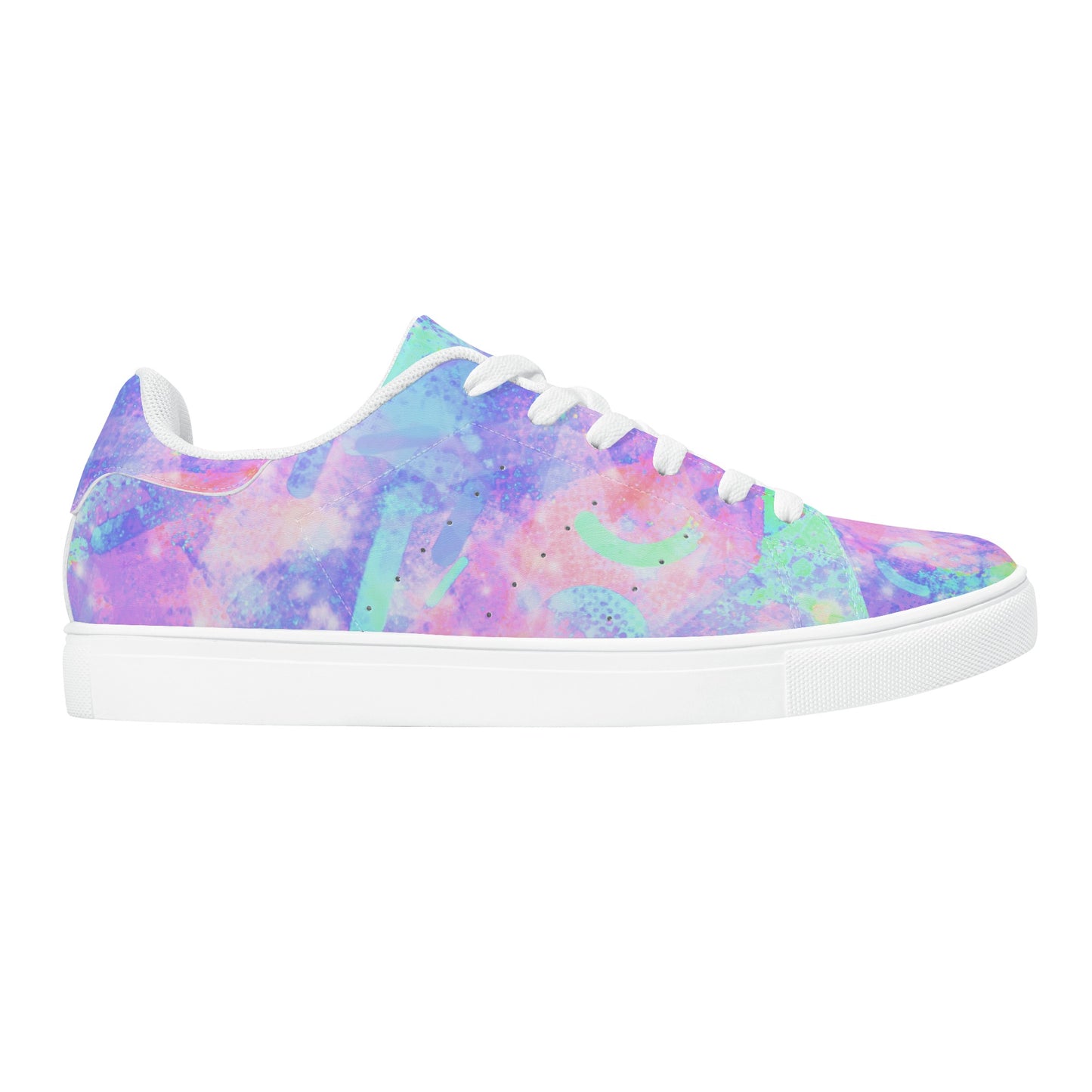 Pastel Skies Womens Low Top Leather Sneakers