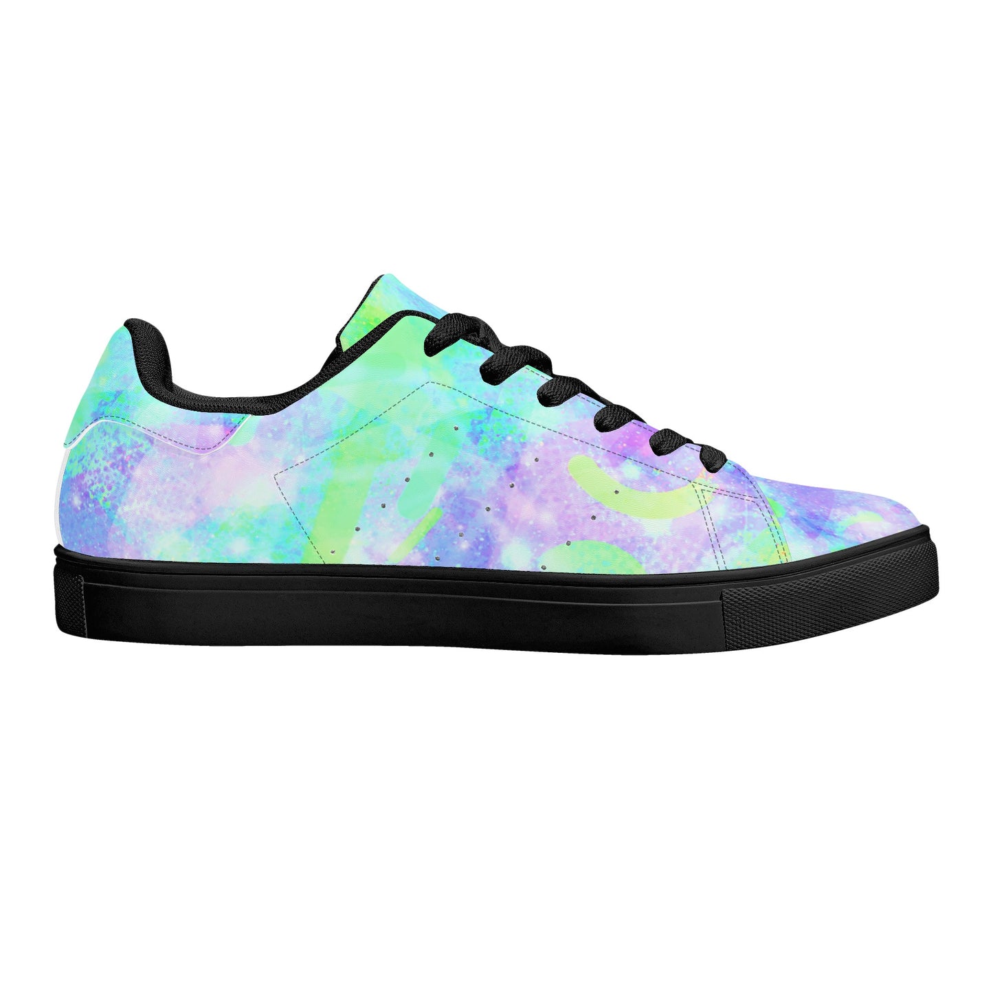 Pastel Skies Womens Low Top Leather Sneakers