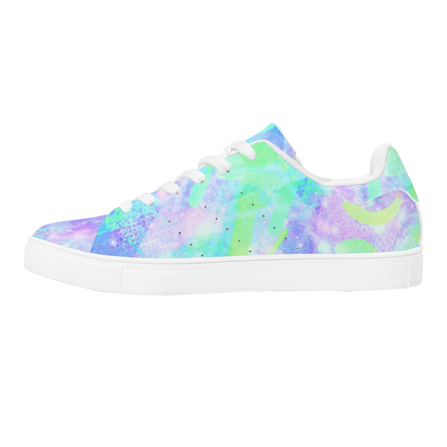 Pastel Skies Womens Low Top Leather Sneakers