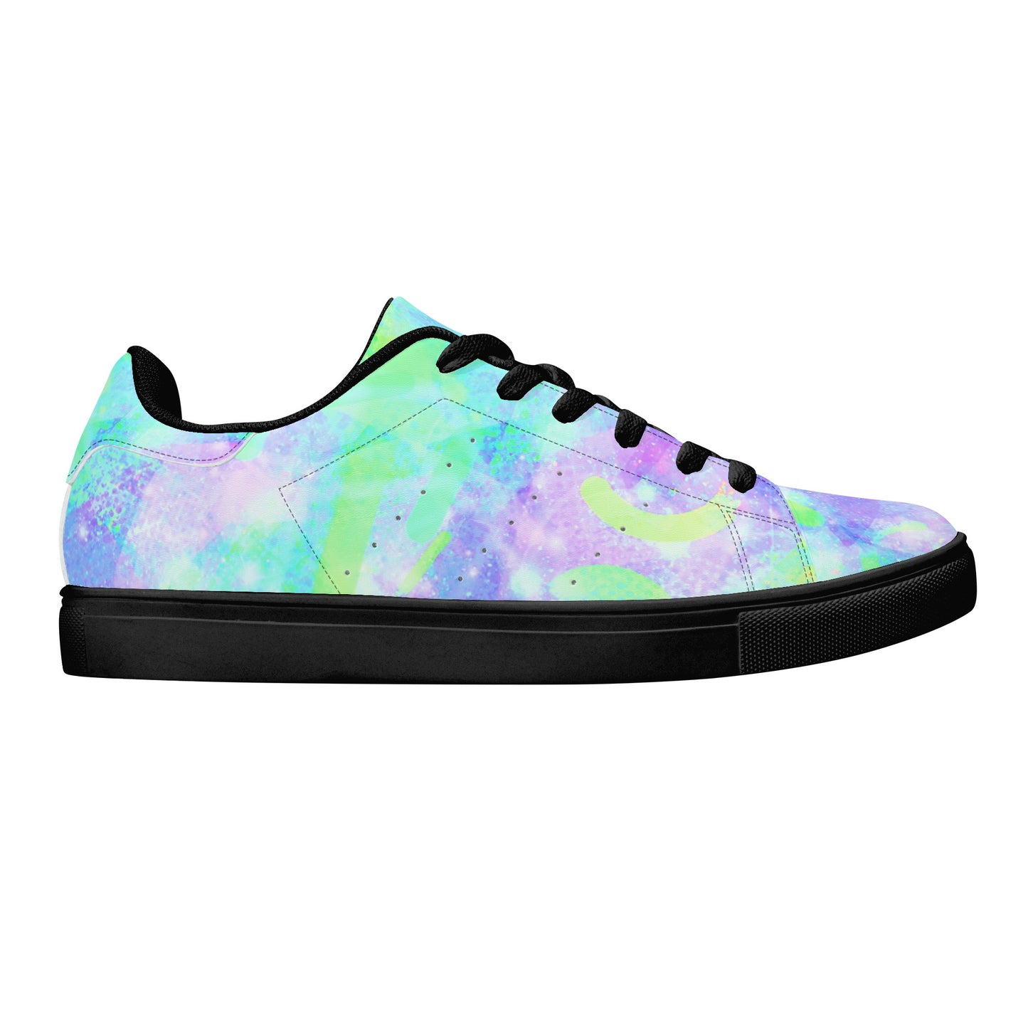 Pastel Skies Womens Low Top Leather Sneakers