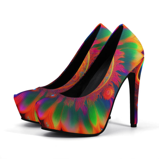Sun-Dala Women Platform Pumps 5 Inch High Heels