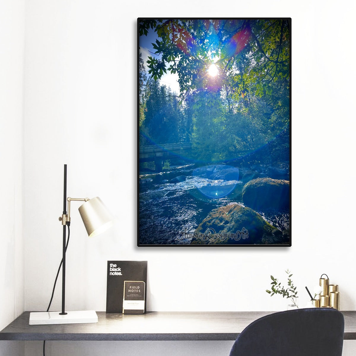 Sun Beams Black Frame Mural