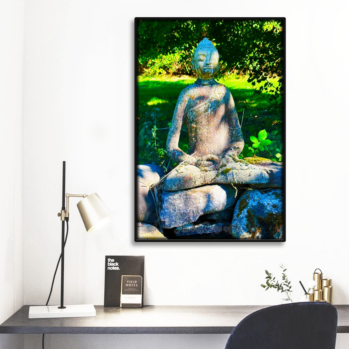 Buddha Black Frame Mural