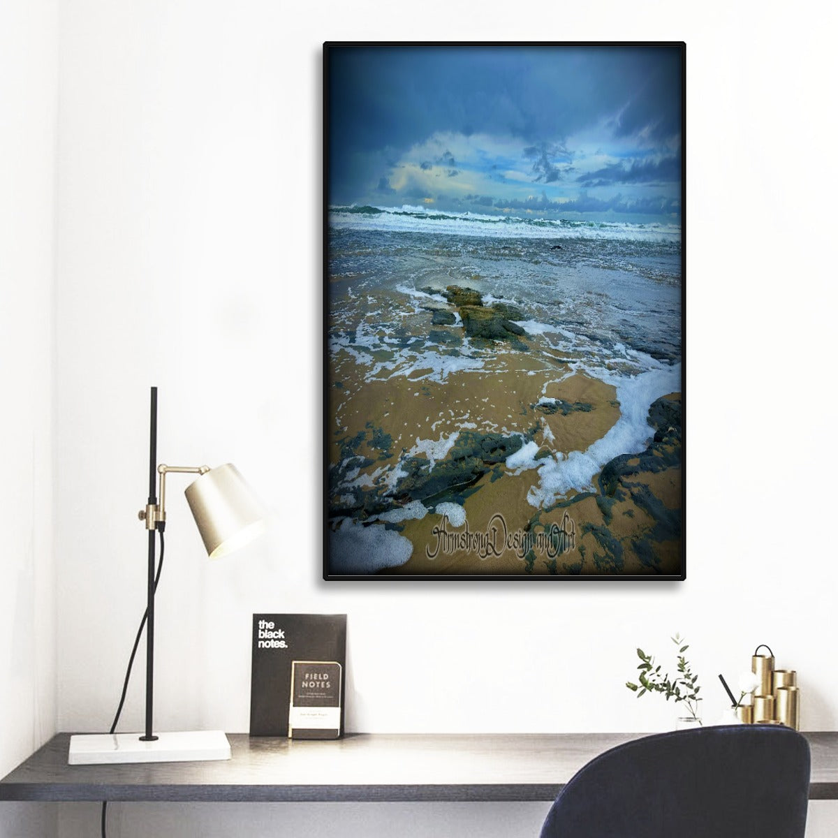 Beach Comber Black Frame Mural