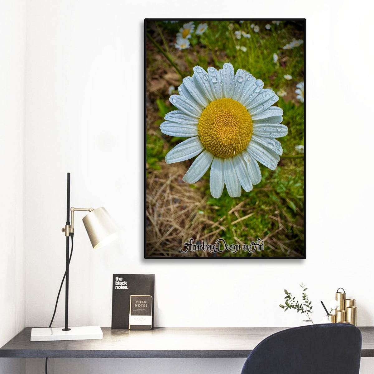 Daisy Black Frame Mural