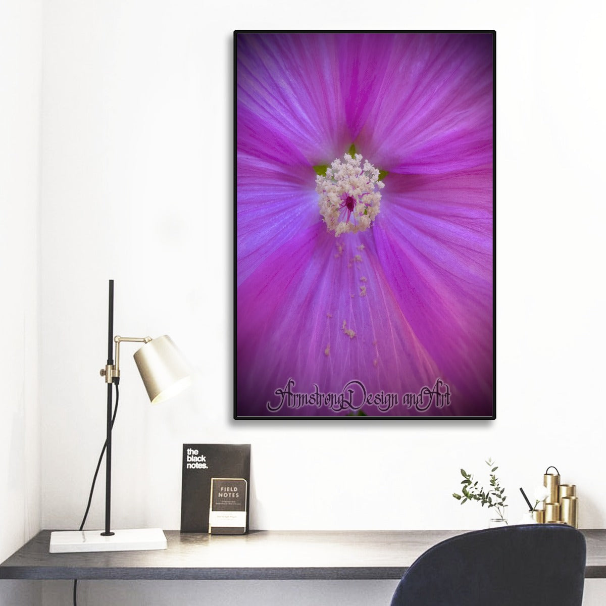 Hibiscus Dreams Black Frame Mural