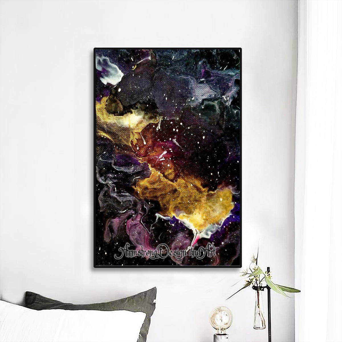 Galactic Clouds Black Frame Mural