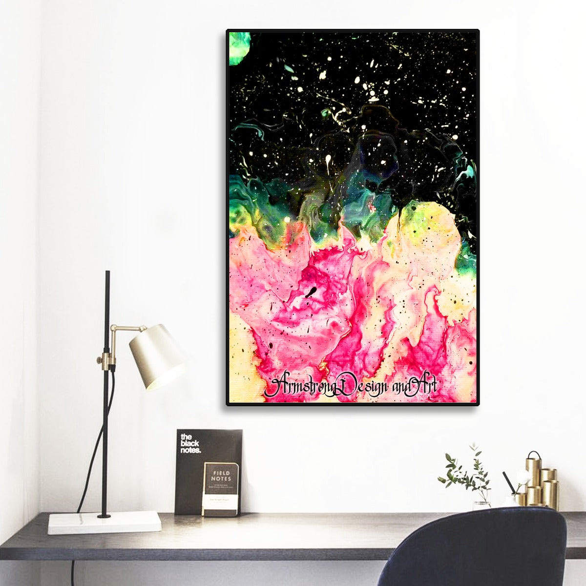 Galactic Fire Black Frame Mural