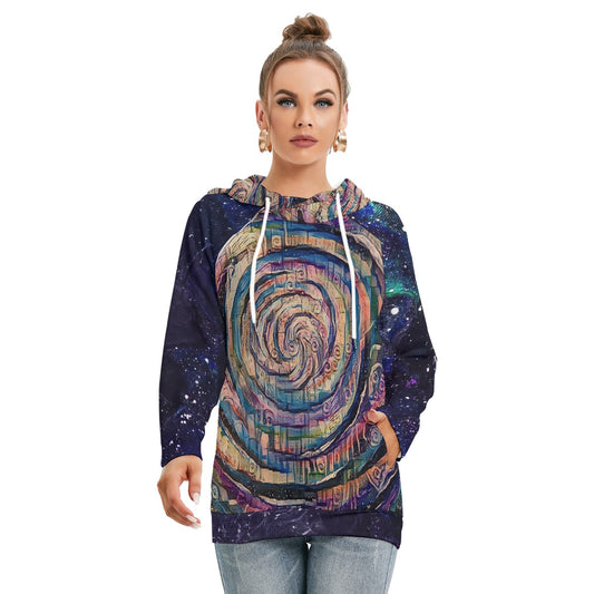 Whirlpool/ Galactic Darkness Women's Hoodie With Double Hood