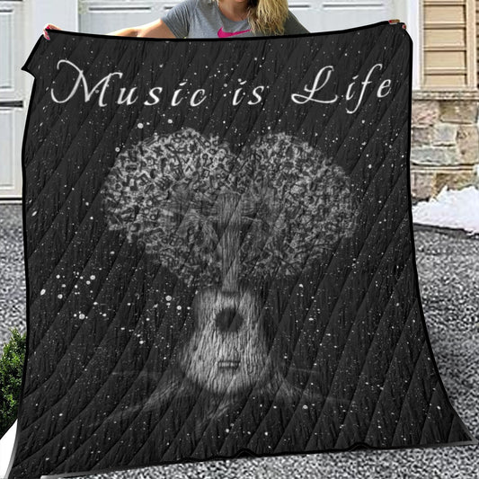 Music is Life Lightweight & Breathable Quilt With Edge-wrapping Strips