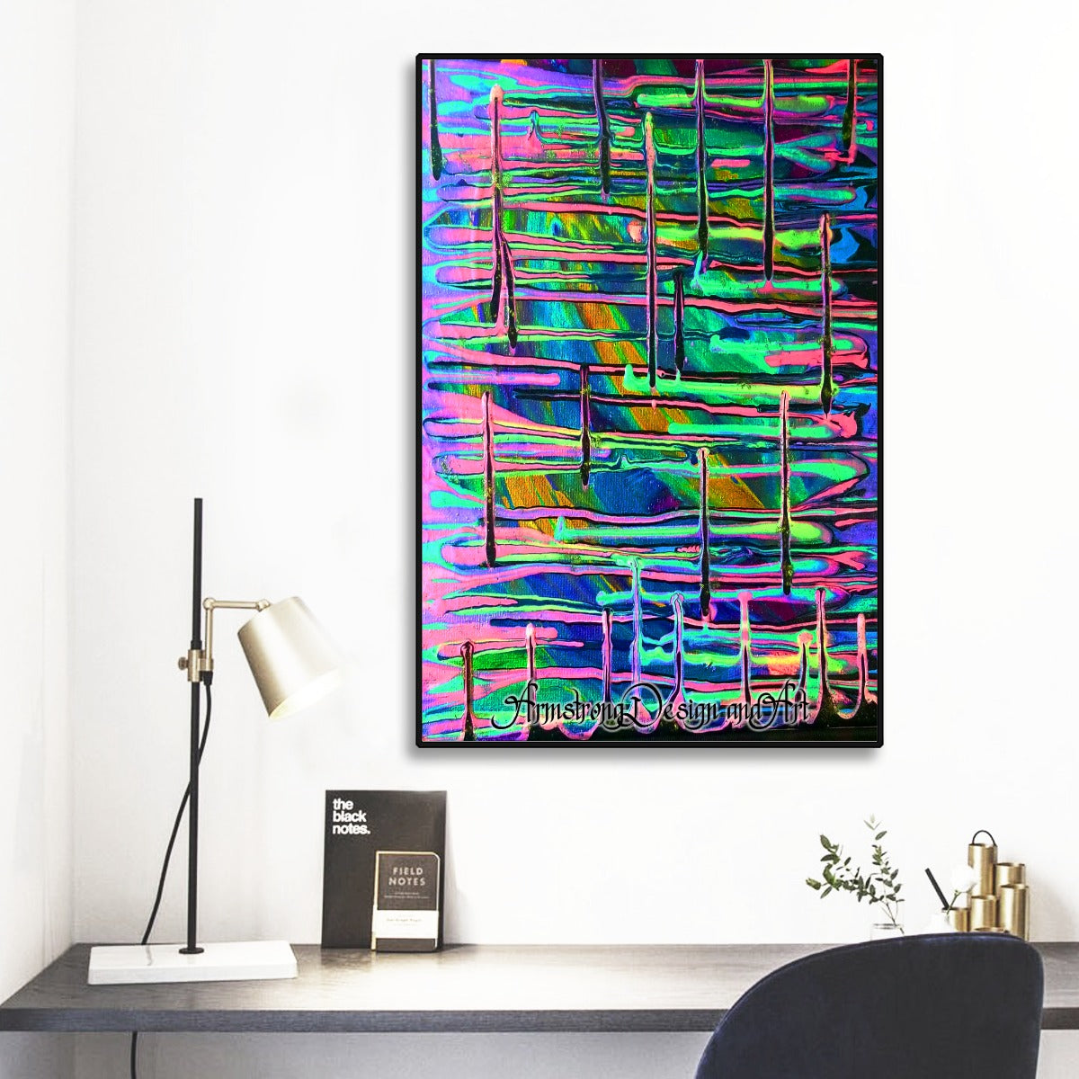 Drip Black Frame Mural