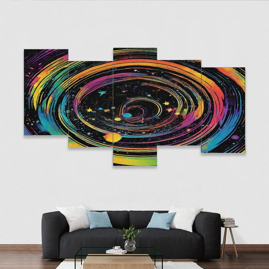 Psychedelic Space FRAMED Five-Piece Mural