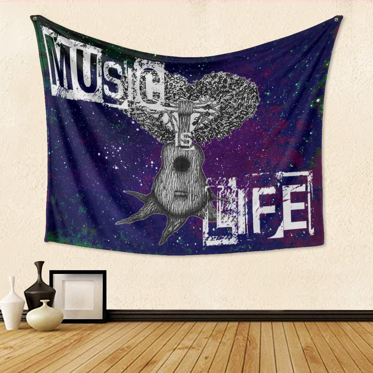 Music is Life Single-Side Print Tapestry