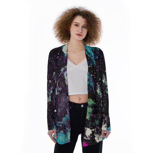 Space Storm Women's Patch Pocket Cardigan