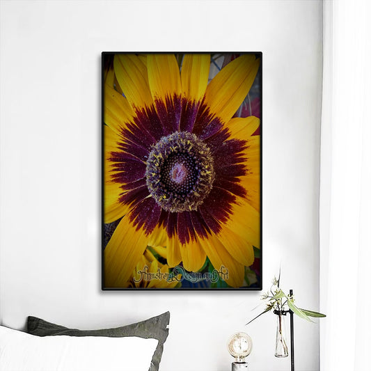 Sunny Flower Black Frame Mural