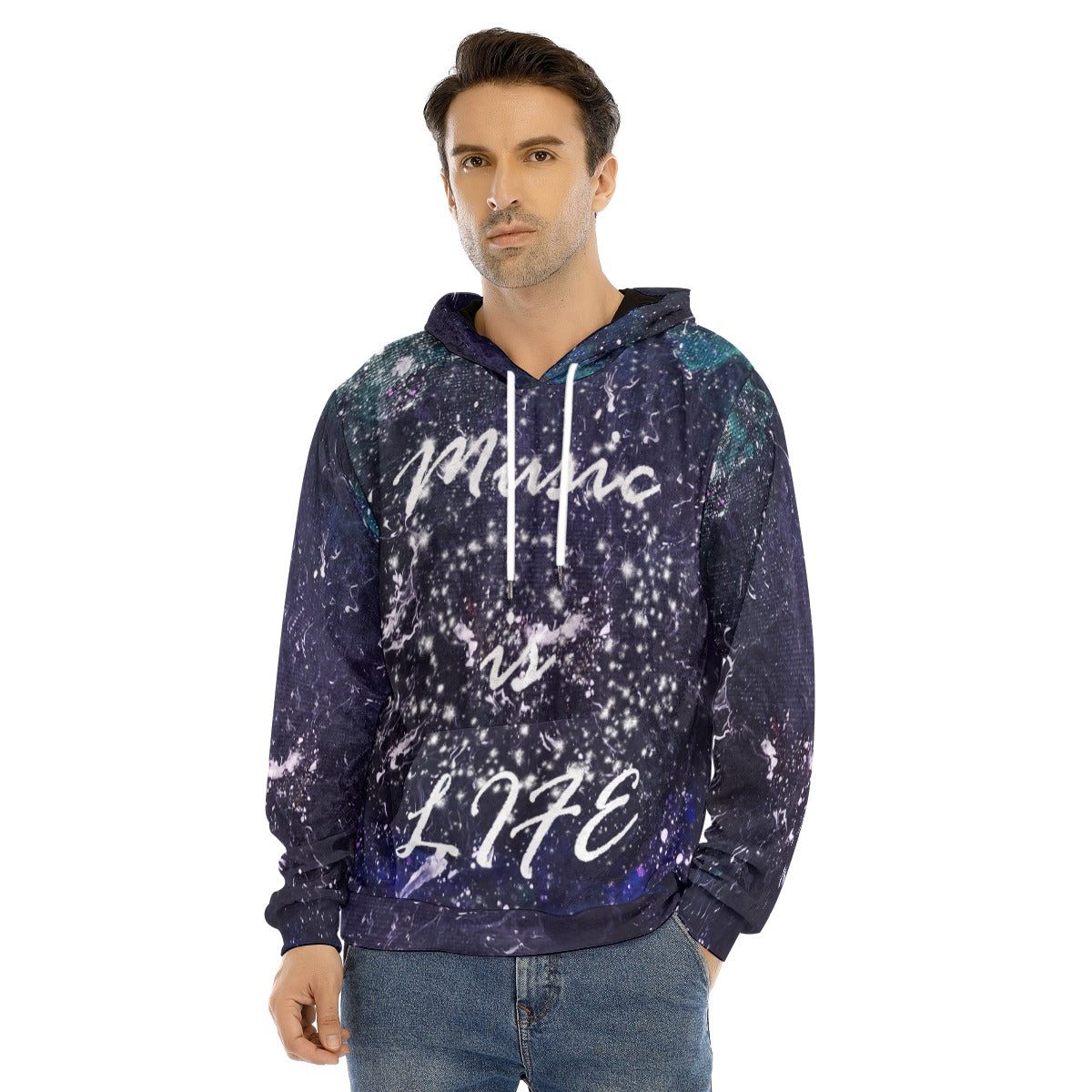 Music is Life Men's Pullover Hoodie | Velvet