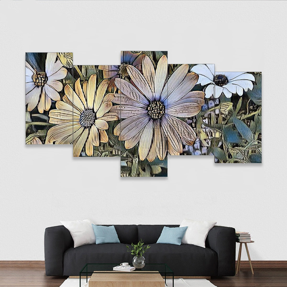 Flower Power FRAMED Five-Piece Mural