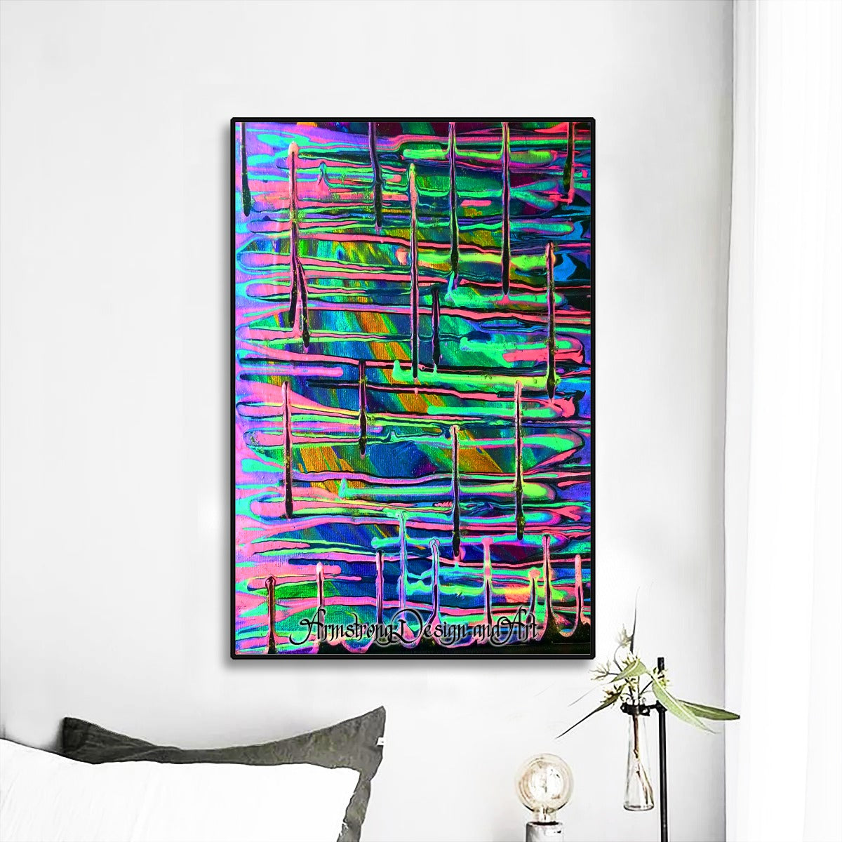 Drip Black Frame Mural