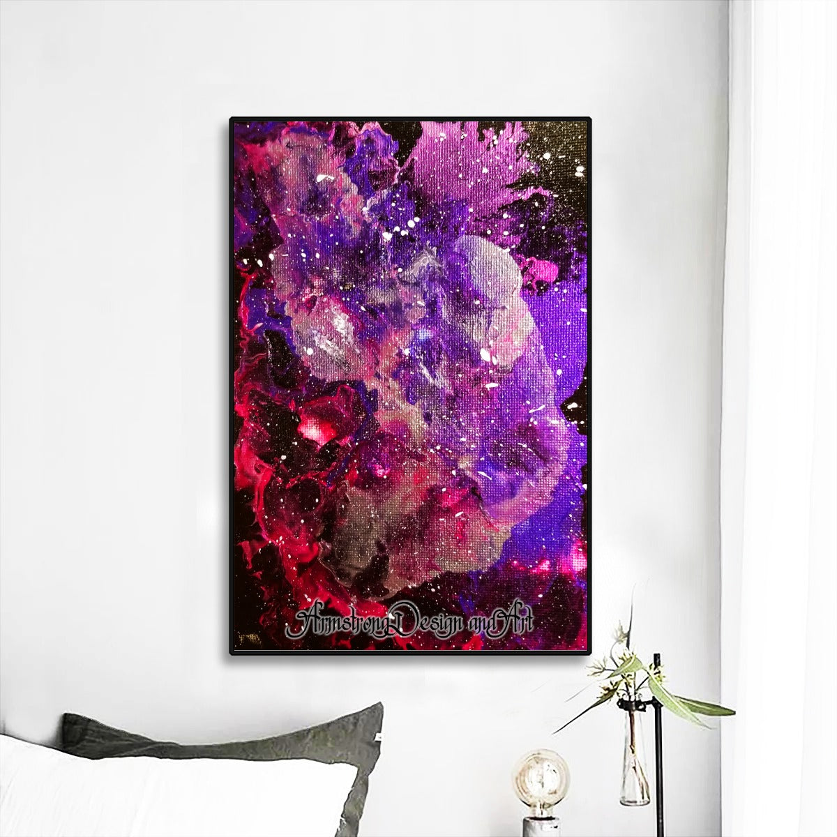 Love in Galaxies Black Frame Mural