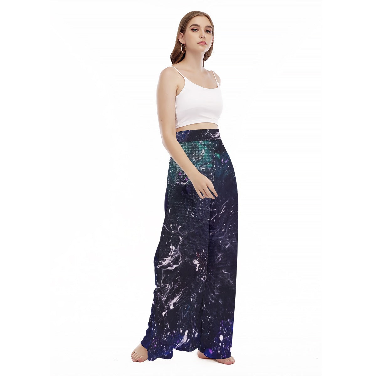 Galactic Darkness Women's High Waist Wide Leg Trousers